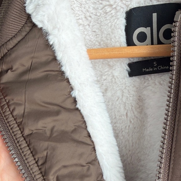 ALO Yoga Dark Brown Bomber Jacket - Picture 3 of 7